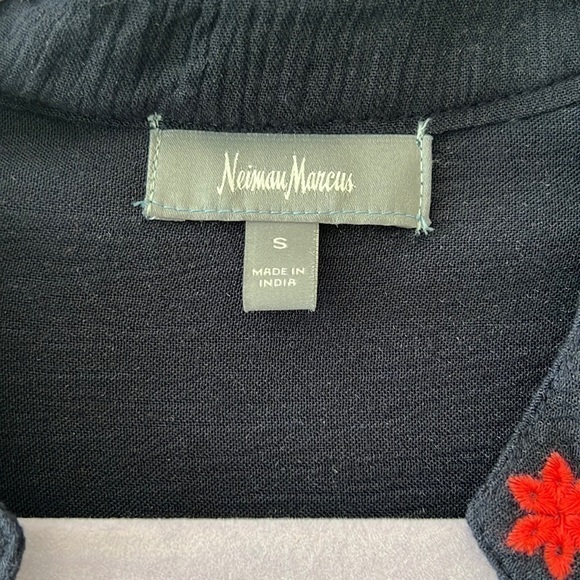 Nieman Marcus Boho Peasant Flowy Navy Midi Dress! Size Small. - Picture 4 of 8